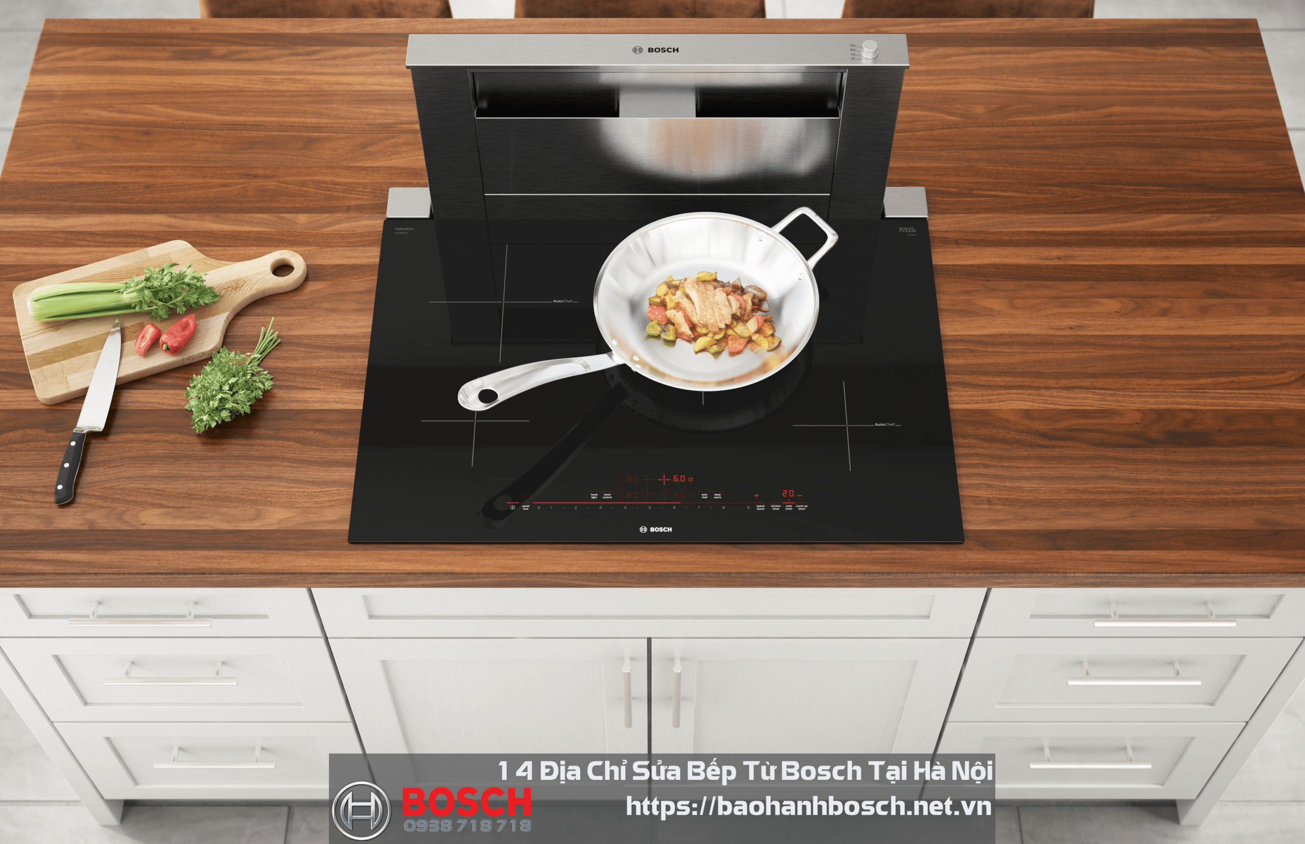 Thyết bếp từ Bosch với chức năng nấu ăn hiện đại, tiết kiệm năng lượng, phù hợp cho không gian nhà bếp sang trọng, bền bỉ và dễ vệ sinh tại Hà Nội.