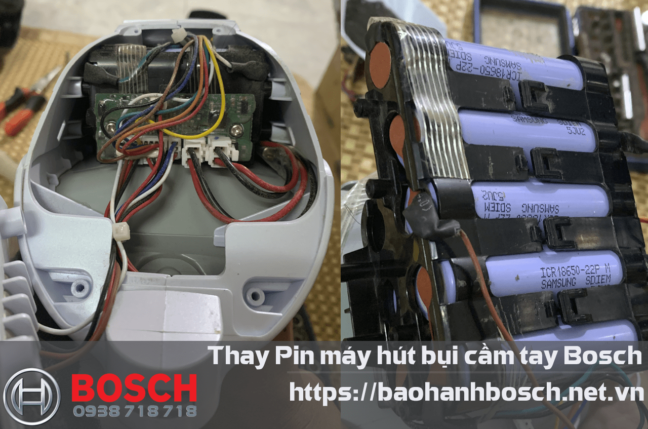 Pin máy hút bụi cầm tay Bosch thay thế linh kiện chính hãng, đảm bảo độ bền và hiệu suất tối ưu. Dịch vụ bảo hành Bosch uy tín, nhanh chóng, sửa chữa thay pin và các bộ phận đi kèm chính hãng.