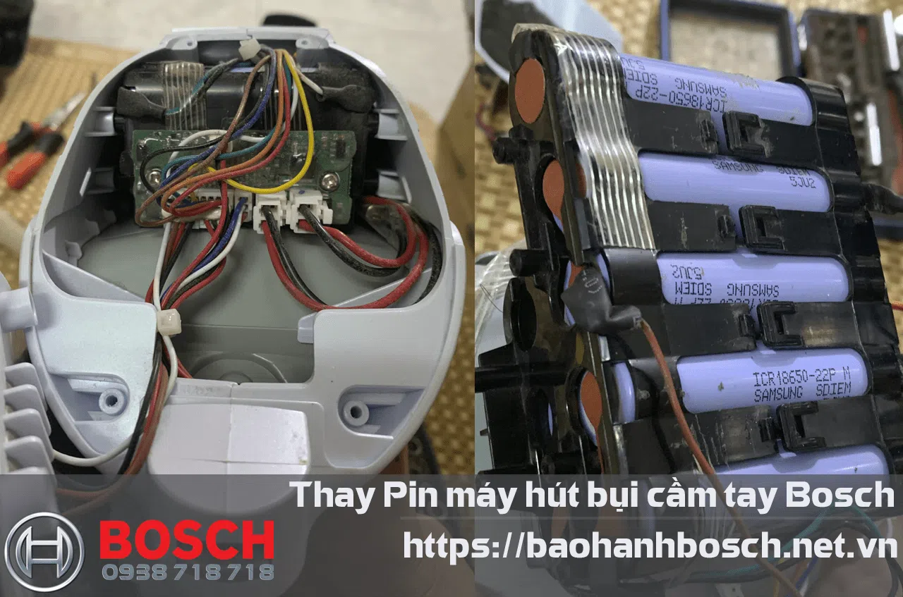 Pin máy hút bụi cầm tay Bosch thay thế linh kiện chính hãng, đảm bảo độ bền và hiệu suất tối ưu. Dịch vụ bảo hành Bosch uy tín, nhanh chóng, sửa chữa thay pin và các bộ phận đi kèm chính hãng.
