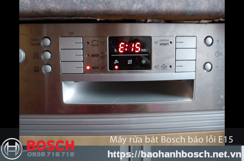 Bảo hành Bosch cho máy rửa bát, dịch vụ sửa chữa báo lỗi E15 và hỗ trợ kỹ thuật chính hãng.