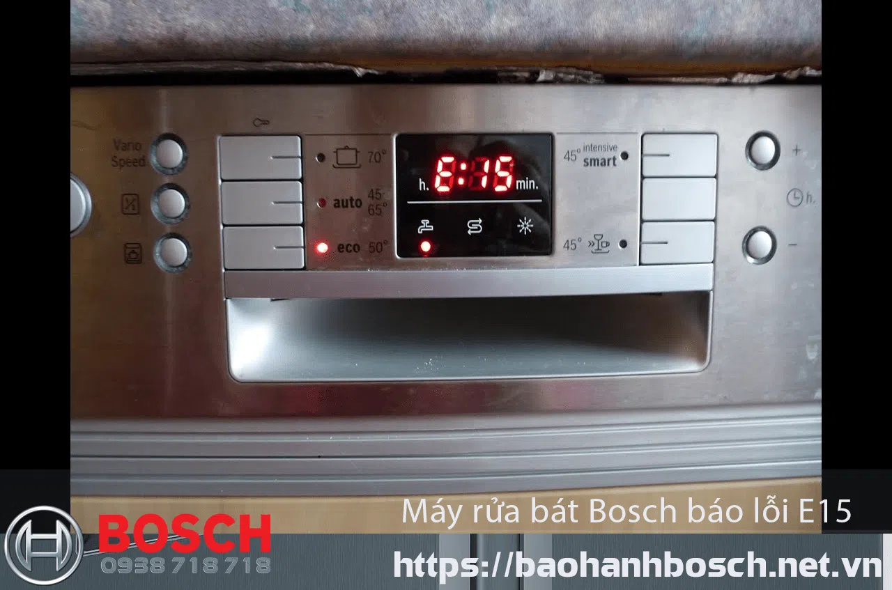 Bảo hành Bosch cho máy rửa bát, dịch vụ sửa chữa báo lỗi E15 và hỗ trợ kỹ thuật chính hãng.
