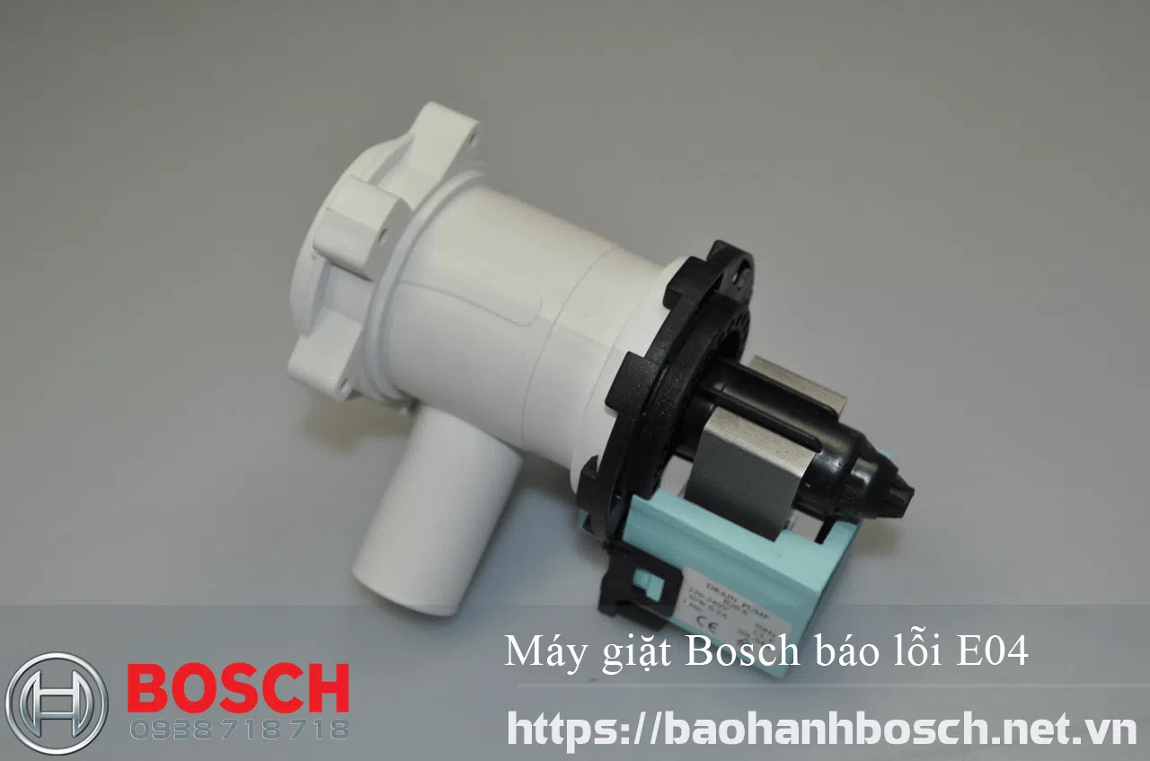 Chân dung bộ phận máy giặt Bosch báo lỗi E04 và linh kiện liên quan, dịch vụ bảo hành Bosch chính hãng, sửa chữa và khắc phục lỗi E04 nhanh chóng, đảm bảo chất lượng cao và uy tín.