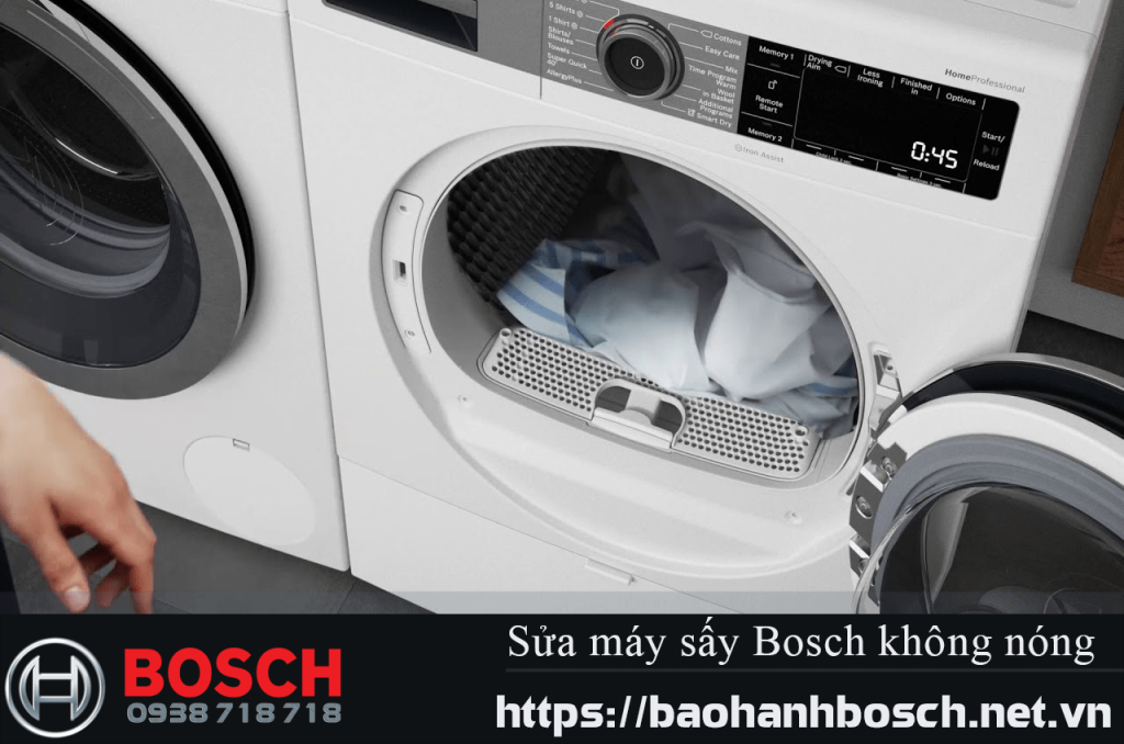 Lồng giặt máy sấy Bosch không nóng, kiểm tra và sửa chữa tại trung tâm bảo hành Bosch chuyên nghiệp, đảm bảo an toàn và nâng cao tuổi thọ thiết bị.
