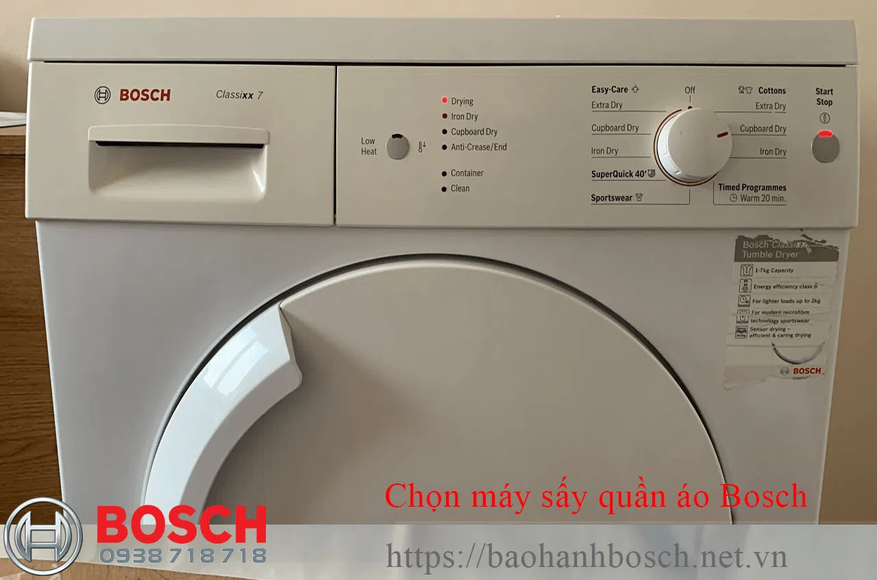 Chọn máy sấy quần áo Bosch: Máy sấy thông hơi, ngưng tụ hay bơm nhiệt?