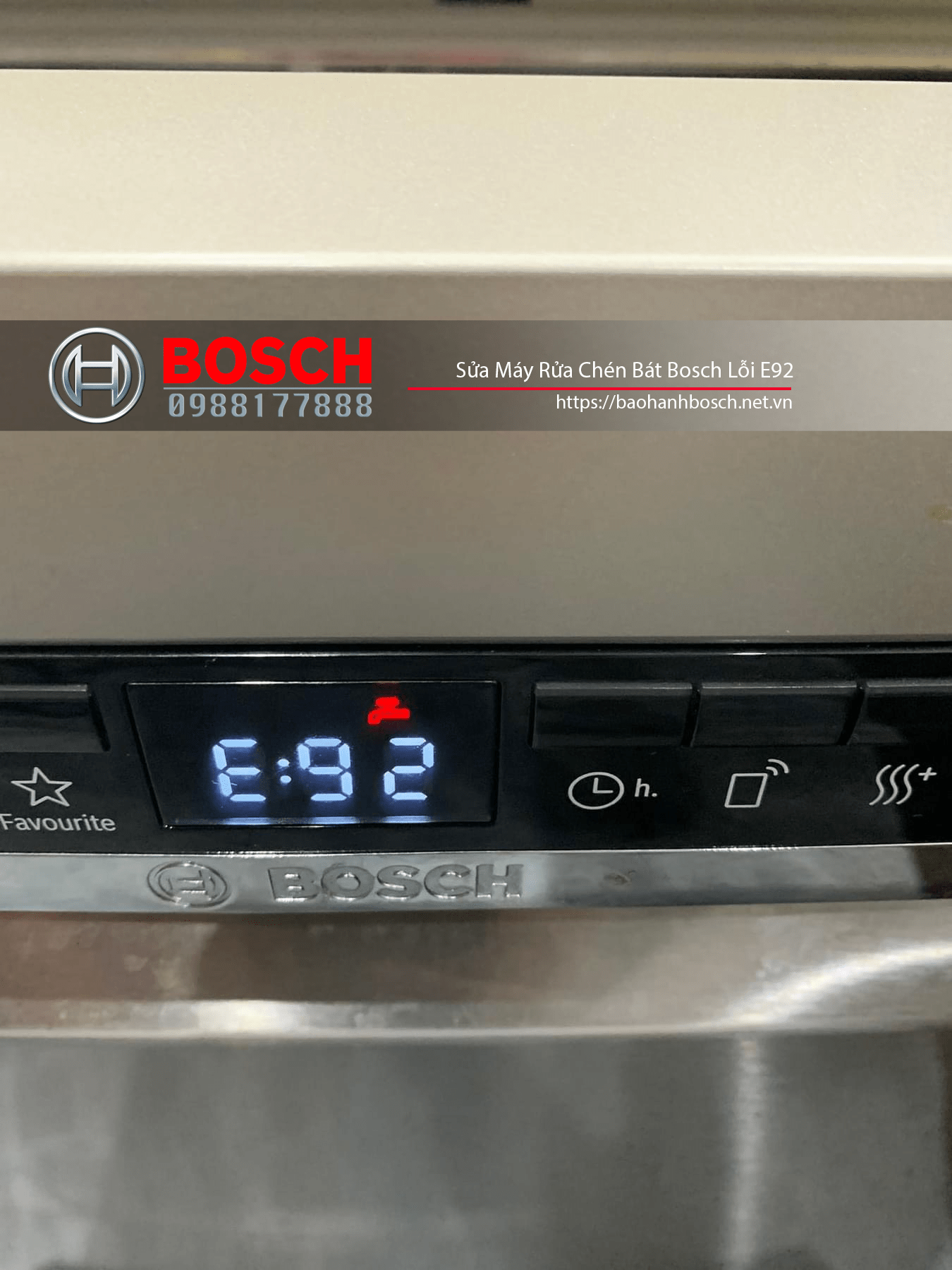 Chuyên sửa máy rửa chén Bosch chính hãng, bảo hành và thay thế linh kiện uy tín tại Việt Nam. Địa chỉ tin cậy cho dịch vụ bảo hành máy rửa chén Bosch lỗi E92.
