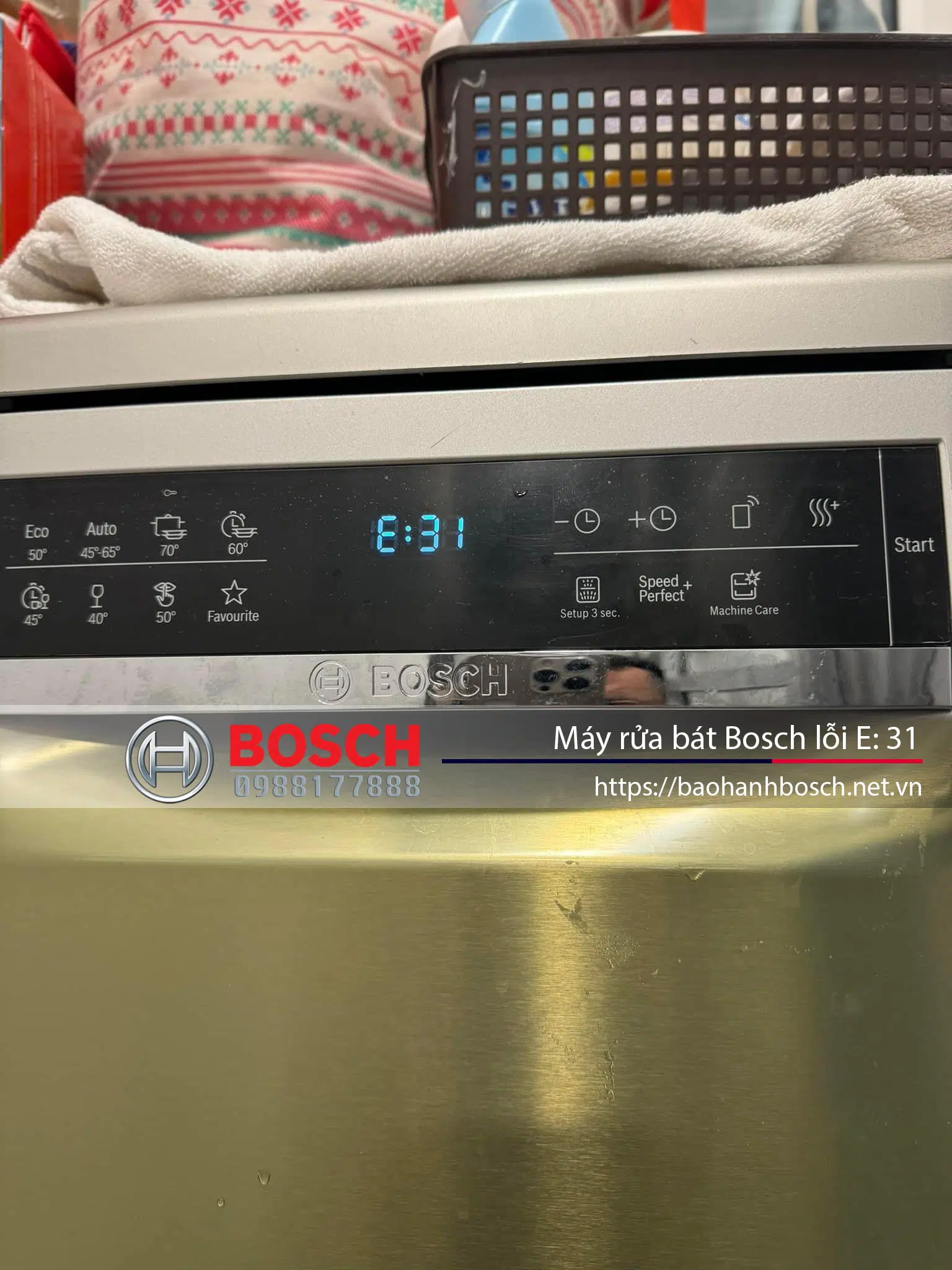 Bảo hành Bosch, lỗi E31 trên máy rửa bát, dịch vụ sửa chữa bảo trì, bảo dưỡng chính hãng Bosch tại Việt Nam. Hỗ trợ kỹ thuật nhanh chóng, uy tín và chuyên nghiệp.